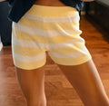Knit Shorts - Yellow + White Stripe