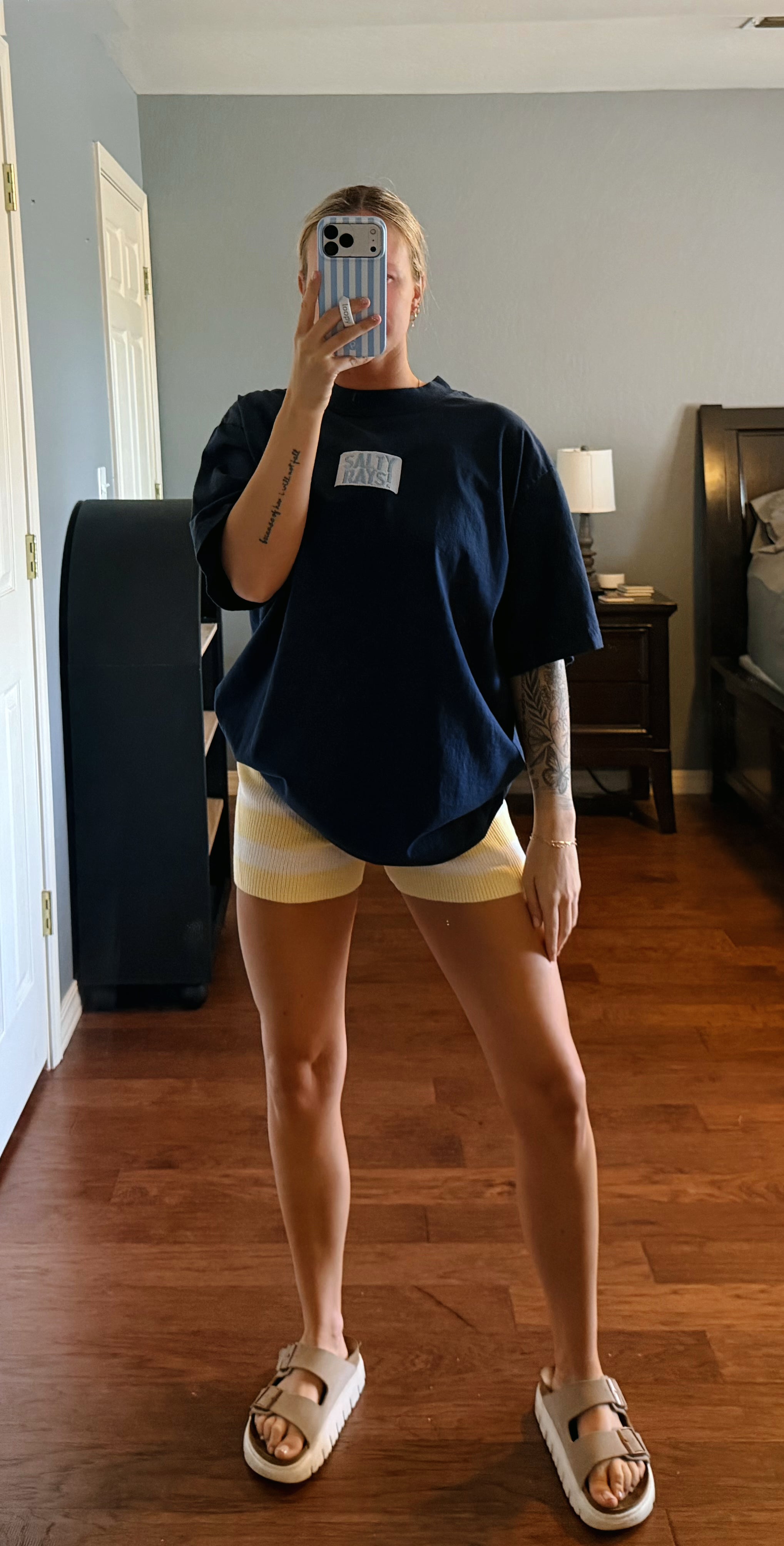 Knit Shorts - Yellow + White Stripe